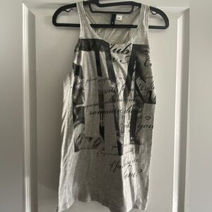 Vintage Women’s Gray Graphic Tank Top Sz 6